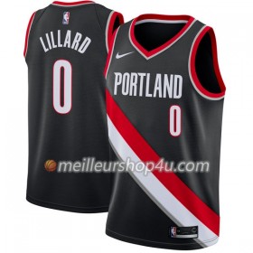 Maillot Basket Homme Portland Trail Blazers Damian Lillard 0 Nike 2017-18 Noir Swingman